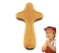 Genérico Hand Held Cross - Religious Devotional Accessory for Prayer | Lightweight Wooden Design with, Portable Christian Symbol for Home, Church, or Personal Use 2.36x1.34x0.47in