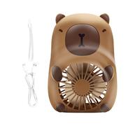 Genérico Hand Held Fan, Capybara Pocket Fan, 3,15 x 2,36 x 4,33 pulgadas, portátil 3-Speed Wind Control, Personal Cooling Lanyard, Interior Outdoor Travel Food Cool Use