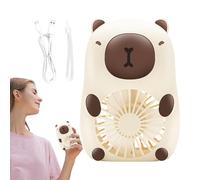 Genérico Hand Held Fan, Capybara Pocket Fan, 3,15 x 2,36 x 4,33 pulgadas, portátil 3-Speed Wind Control, Personal Cooling Lanyard, Interior Outdoor Travel Food Cool Use