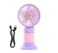 Genérico Hand Held Fan Silent USB Rechargeable Summer Tool with Base