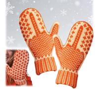Genérico Hand Knitted Hidden Middle Finger Mittens,Funny Cozy Winter Warm Gloves with A Hidden Attitude,Middle Finger Festival Mitten