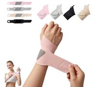Genérico Handcrafted Adjustable Wrist Wraps - Elastic Compression Support with Thumb Loop | Versatile for Fitness, Work & Daily Use (Pink)