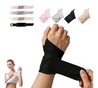 Genérico Handcrafted Adjustable Wrist Wraps - Elastic Compression Support with Thumb Loop | Versatile for Fitness, Work & Daily Use (Black)