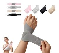 Genérico Handcrafted Adjustable Wrist Wraps - Elastic Compression Support with Thumb Loop | Versatile for Fitness, Work & Daily Use (Gray)
