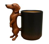 Genérico Handcrafted Canine Cup, Sculptured Beverage Holder, Thermal with Thickened Wall, Insulated Porcelain Liquid Container, Creative Pot with Detailed Finish, Desktop Drinkware for Milk and Cocoa