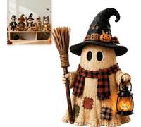 Genérico Handcrafted Halloween Ghost Figurines, Rustic Fall Pumpkin Ghost Mummy Skeleton Figurines, Adorable 3D Resin Monster Statue Decoration for Mantel Porch,Festive Tabletop Decor