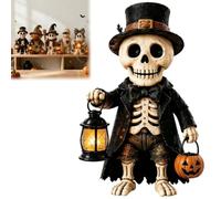 Genérico Handcrafted Halloween Ghost Figurines, Rustic Fall Pumpkin Ghost Mummy Skeleton Figurines, Adorable 3D Resin Monster Statue Decoration for Mantel Porch,Festive Tabletop Decor