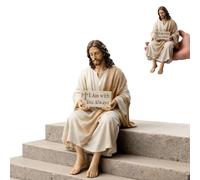 Genérico Handcrafted Jesus Figurine, Serene Desk Companion, Jesus Resin Desk Companion Figurine, Figurines Little Dashboard Small Statu, Hand-Painted, a Devout Gift (Small)