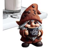 Genérico Handcrafted Resin Coffee GNOME Figurine | Themed Kitchen Counter Decor | 4-Inch Mini Scandinavian Style Ornament | Caffeinated Gift For Coffee Lovers