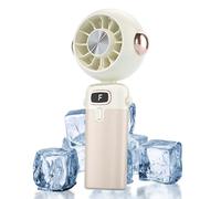 Genérico Handheld Cooling Fan, Portable Mini Ventilator, 3.35x1.77in Folding Desk Breeze Device, Rechargeable Quiet, Compact Lightweight Design for Summer, Travel, Beach, Camping, Car, Baby Use