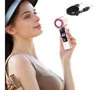 Genérico Handheld Fan, Digital Display Hand Fan, Ice Compress Cooling, 199 Wind Speed Settings, Long-Lasting Battery, Ideal for Hiking, Picnic, Outdoor Sports, Travel, 7.2x2.36 Inches