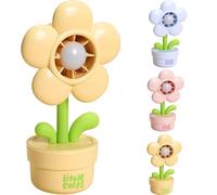 Genérico Handheld Fan,Flower Pot Design, USB Rechargeable Blower,3 Speeds,Night Light Cooling Fan,Adjustable Desk Fans For Kids, Students, Bedroom, Car, Beach, Outdoor, Kitchen, Classroom