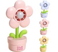 Genérico Handheld Fan,Flower Pot Design, USB Rechargeable Blower,3 Speeds,Night Light Cooling Fan,Adjustable Desk Fans For Kids, Students, Bedroom, Car, Beach, Outdoor, Kitchen, Classroom