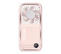 Generico Handheld Fan - Personal Fan | Silent Foldable Neck Wind Blower With Phone Holder LED Digital Screen USB Backup Powers For Beach Truck Kitchen Tent School And Others