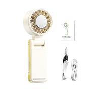 Genérico Handheld Fan Rechargeable - 5 Speeds LED, Digital Display Fan with Powerful Cooling Effectively, Personal Blower, Outdoor Gadget, Travel Device for Belts Straps Summer Travel Camping Outdoor