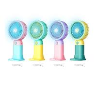 Genérico Handheld Fan Set - 4Pc, 3-Speed, USB Rechargeable Mini Fan