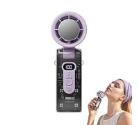 Generico Handheld Fan with Instant Cooling Plate & LED Light - 100 Speed Stepless, Rechargeable, Foldable Multifunction Cooling Fan for Home, Office, Travel & Outdoor (Purple) (Purple)