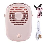 Genérico Handheld Portable Fan, Adjustable Neck Fan with Lanyard, Adjustable Breeze Preferences, USB Rechargeable Cooling Gadget for Workplace, Beach, Walking and Construction Site, 12x9x3.5cm
