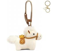 Genérico Handmade 2026 Year of The Horse Keychain,Chinese Zodiac Horse Lucky Mascot Pendant,Cute Plush Horse Pendant for Keys,Bag,Car (White)
