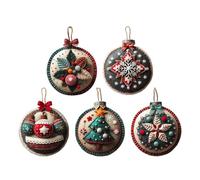 Genérico Handmade Christmas Felt Ornament Kit 10x10x3cm, Project Sewing Decoration Reusable, for Embroidery, Winter, Women, Men, Adults, Beginner, Fun Activity