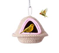 Genérico Handmade Cotton Rope Hanging Bird Nest For Budgies, Cockatiels, & Small Parrots - Cave-Style Sleeping & Breeding Hut For Cage, Includes Metal Buckle Foř Easy Installation, Soft Breathable
