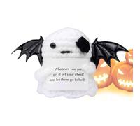 Genérico Handmade Crochet Ghost Doll, Positive Support Emotion Toy, Soft Knitted Wool Design Uplifting Desk Decoration Gift for School Dorm Office Home Mom Friends Use 5.12x2.56in