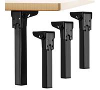 Genérico Handmade Folding Table Legs - Furniture Legs for Tables Desks | Strong Metal Construction, Quick Fold Mechanism, Adjustable Height, Portable and Space Efficient Solution for Home 12in