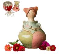 Genérico Handmade Garden Fairy Figurine Jewelry Box for Women, Removable Storage Art Ornament with Heart Accents, Hand Painted Whimsical Tabletop Small Item Organizer Case for Ring Necklace