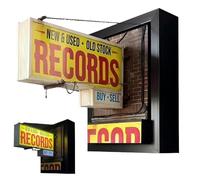 Genérico Handmade Record Store Retro Wall Light,Vintage Vinyl Records Walls Decor Light,Records Collector Gift,LED Walls Sconce for Bedroom,Living Room,Cafe Decoration
