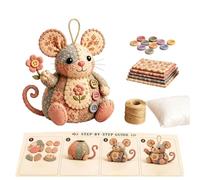 Genérico Handmade Sewing Craft Kit | Mouse Ornament Decor DIY Craft | 3D Animal Sewing Project Set | for Adults Women Hobbyists Enthusiasts Family Home Birthday Holiday