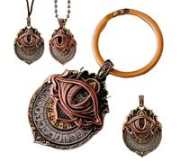 Genérico Handmade Tarot Vision Pendant, All-Seeing Eye Necklace Unisex, Mystic Divination Symbol Ornaments,Spiritual Guidance,Fate Insights,Smooth Rotation