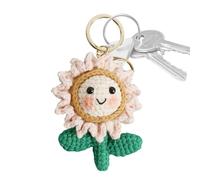 Genérico Handmade Weaving Sunflower Key Chain - Charm | Floral Purse Pendant with Robust Stitching & Smooth Texture Matte Finish for Backpacks, Wallets, and Professional Fashion Utility