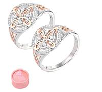 Genérico Handmade Witch’s Return-Knot Protection Ring, Witches Return Knot Protection Ring, Protect Your Loved One, Rose Gold Plating, Gift Box (2PCS,12)