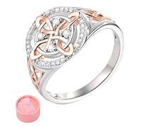 Genérico Handmade Witch’s Return-Knot Protection Ring, Witches Return Knot Protection Ring, Protect Your Loved One, Rose Gold Plating, Gift Box (1PC,10)