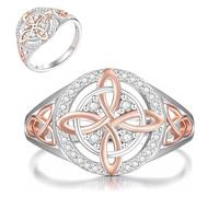 Genérico Handmade Witch's Return-Knot Protection Ring, Protect Your Loved Ones, Knot Design with Rose-Gold Detail, Vintage Gift for Girlfriend (#7)