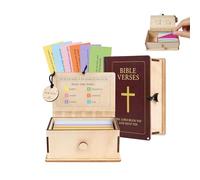 Genérico Handmade Wooden Bible Verses Box, Upgrade Bible Verse Cards Box Set for Emotions and Feelings, A Reminder of God's Words(1pcs)