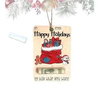 Genérico Handmade Wooden Money Clip Gift, Santa Claus Wallet Ornament, Money Holder Clip Dispenser, Christmas Decoration Swith Blessing,Tree Charm (04)