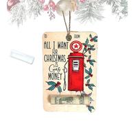 Genérico Handmade Wooden Money Clip Gift, Santa Claus Wallet Ornament, Money Holder Clip Dispenser, Christmas Decoration Swith Blessing,Tree Charm (06)