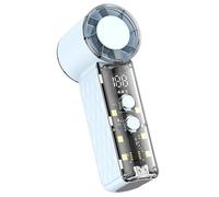 Genérico Handventilator - 199 Geschwindigkeitsstufen Digitalanzeige | Tragbarer Mini Tischventilator | Leiser Wiederaufladbarer Ventilator, Taschenventilator Für Reise Büro Outdoor, Akku