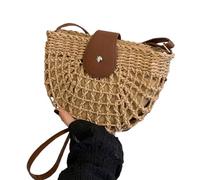 Generico Handwoven Straw Purse, Large Capacity Storage Pouch, Crochet Beach Bag, Lightweight Summer Tote Bag for Home Desktop School Daily Office Dating Outdoor Travel Work 9.45x7.48in, verde caqui