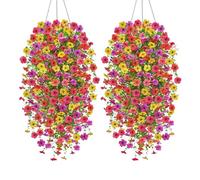 Genérico Hanger Flowers - 2 Pieces UV Resistant Silk Material | Fake Colorful No Fade Artificial Plants | Spring Summer Decoration for Home Garden Fence Wedding Birthday Porch and Patio Use