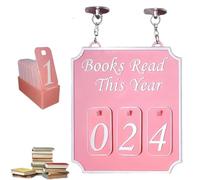 Genérico Hanging Bookshelf Counter Bookish Decor,Personalized Hanging Bookshelf Sign Nook Decor,Books Read This Year Counter,Wall Desk Shelf Decoration,Library Decors Gifts for Books Lovers (pink)