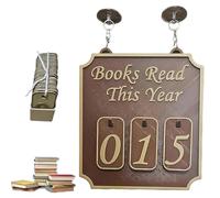 Genérico Hanging Bookshelf Counter Bookish Decor,Personalized Hanging Bookshelf Sign Nook Decor,Books Read This Year Counter,Wall Desk Shelf Decoration,Library Decors Gifts for Books Lovers (brown)