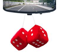 Genérico Hanging Car Dice - Plush Rear View Mirror Dice Decoration