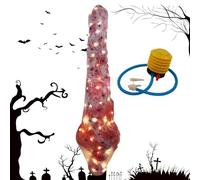 Genérico Hanging Corpse Prop - Large 58,5 inch Dead Body Bag, Horror Haunted Decoration | Creepy Realistic Display for Outdoor Porch, Indoor House Party Fright Setup