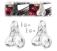 Genérico Hanging Truck Balls Nuts -Simulation RC Car Decorative BumperOrnaments 55x39mm for 1/10,1/8Scale RC Trucks & Cars,Realistic Durable Car Accessories (Silver Color)