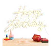 Generico Happy Birthday Sign - Señalización decorativa LED que hace brillar la pared para eventos que reúnen a chicos, chicas, jóvenes, mujeres, hombres adolescentes, en casa modernas, para