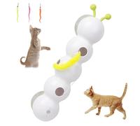 Genérico Happy Luna Cat Toy,Whirlie Cat Toy-Smart Motion CatToy with Worm Design,Interactive Automatic Kitten Plaything,for Hunting, Jumping, and Interactive Play (White)