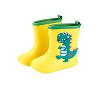 Genérico Happy Mary Kids Rain Boots Cartoon Rubber Boots For Girls and Boys (Yellow 17)