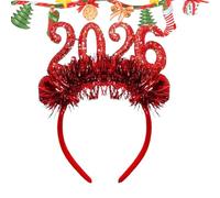 Generico Happy New Year Headband 2026 | Photo Booth Props | Sparkling Selfie Tinsel Party Decorations for Festive Holiday Events Costume Outfit Home Classroom Indoor Adults Women